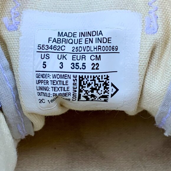 CONVERSE Silver Metallic Sneakers Womens 5 35.5 Chuck Taylor All Star Low Shoe - Picture 11 of 11